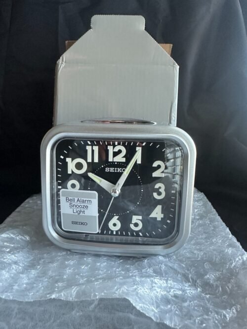Seiko QHK056S Bedside Snooze Light Bell Alarm Clock-tested, works
