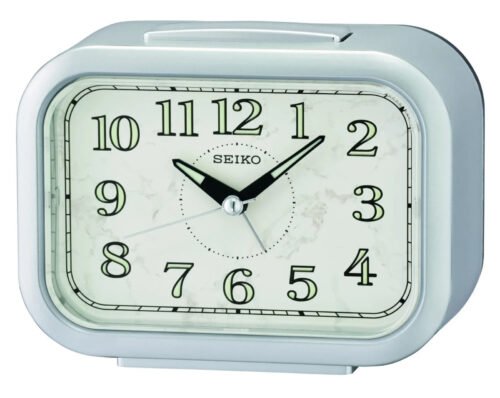 Seiko QHK056S Bedside Snooze Light Bell Alarm Clock-tested, works