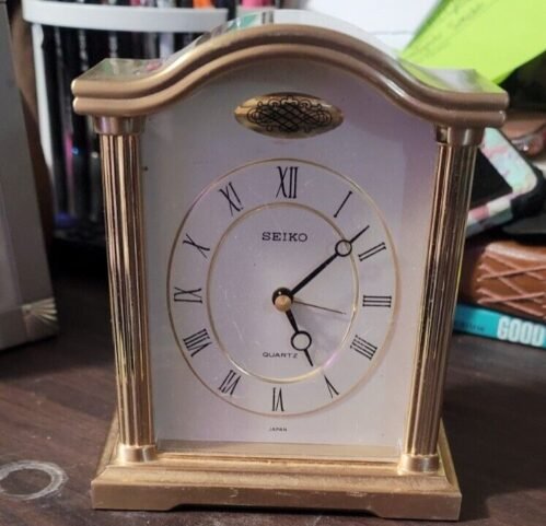 Seiko quart brass mantle carriage clock G-IMAJ