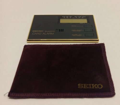 Seiko Quartz Card Alarm EK501K YS50 PRH Japan Travel Clock New in Box Rare Black