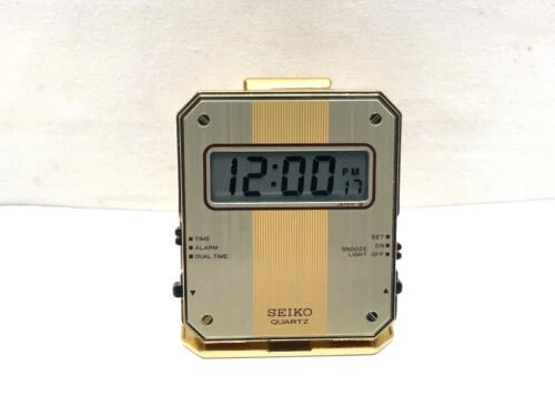 Seiko Quartz Digital Travel Alarm Clock Ref. EK203F Dual Time cal. 74802