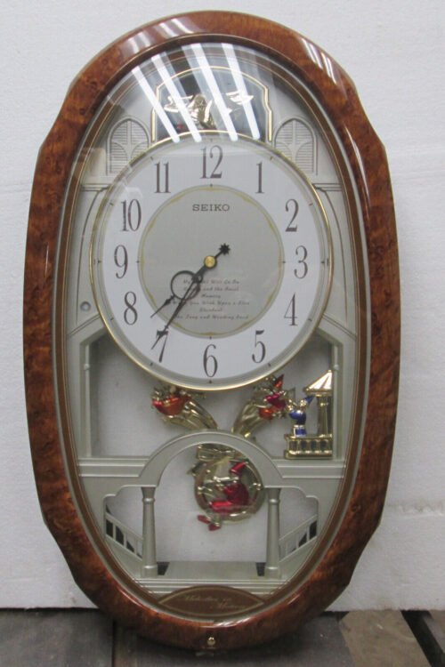 Seiko Quartz Melodies In Motion Town Square Hi-Fi Pendulum Wall Clock QXM146BRH