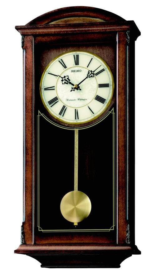 SEIKO QXH030B Westminster/Whittington Dual Chime Wall Clock with Pendulam,