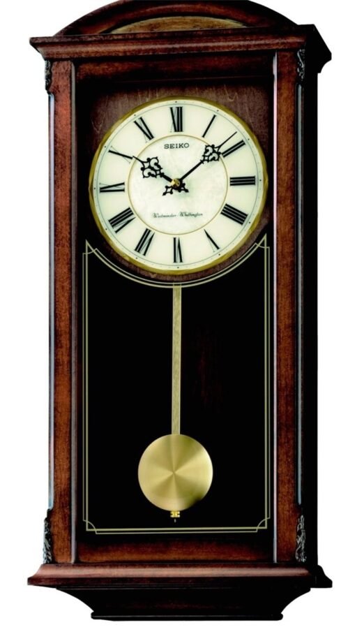 SEIKO QXH030B Westminster/Whittington Dual Chime Wall Clock with Pendulam,
