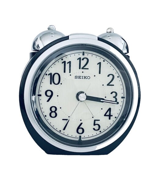 Seiko QXK118KLH Bedside Light Up Quiet Second Hand Alarm Clock EUC