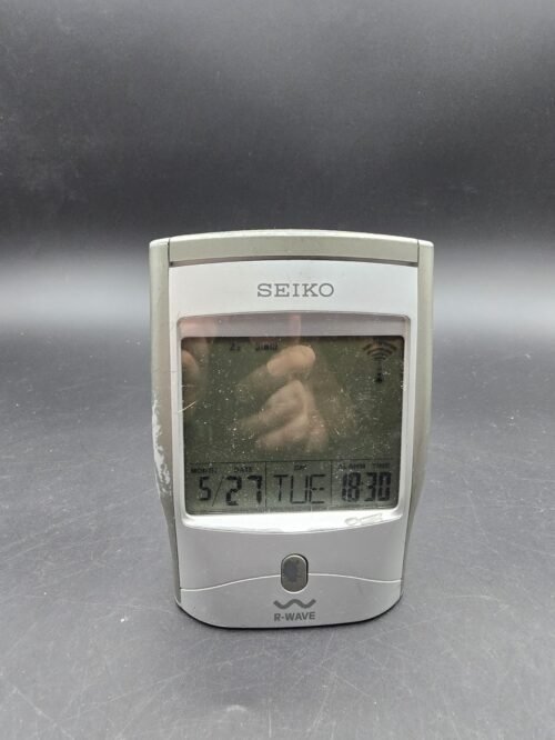 SEIKO R-WAVE Atomic Alarm Clock Silver QHR001S Radio Controlled Time Calendar