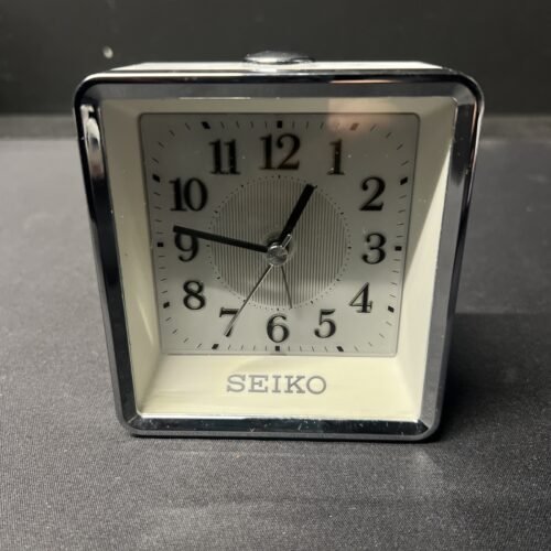 Seiko Rooney Bedside Alarm Clock with Silent Sweep Hand. QHE142WLH