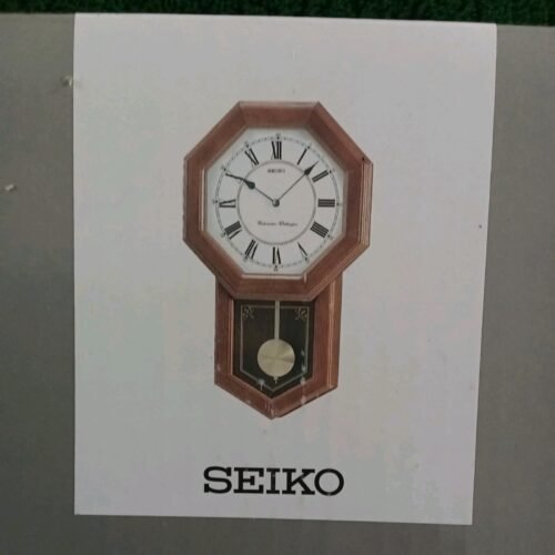 Seiko Schoolhouse Pendulum Wall Clock - Dark Brown (QXH110BLH) . Open Box,