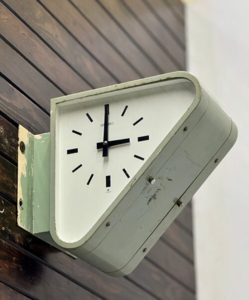 Seikosha Co., Ltd. Old Maritime Seiko Wall Double Sided Triangular Slave Clock