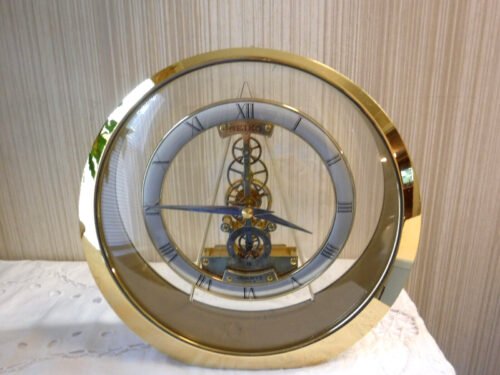 Seiko Skeleton Style #247714 Mantle / Table Quartz Clock Cased in Acrylic Shell