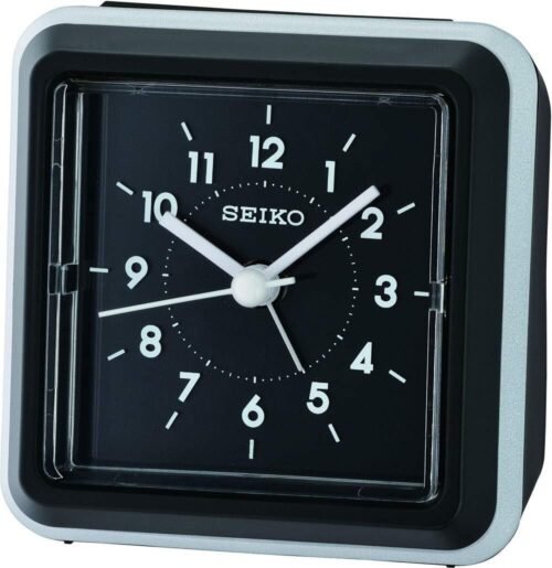Seiko Standard Plastic Alarm Clock, Black, std, Alarm Clock.