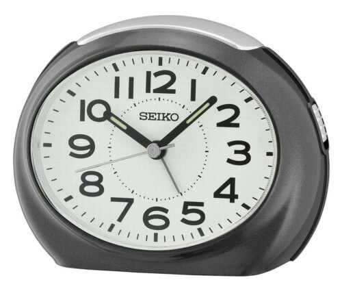 Seiko Tokai Bedside Alarm Clock Metallic Black Traditional Quartz Analog Home
