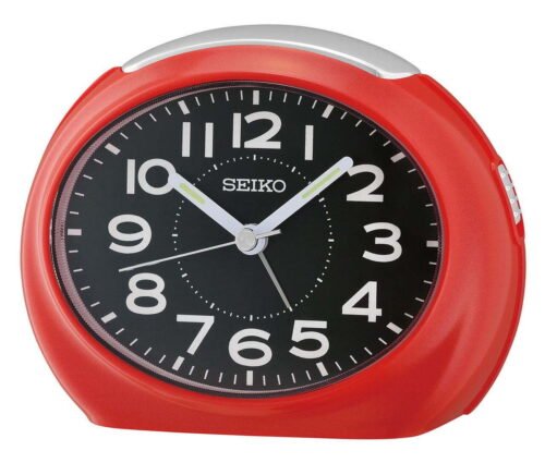 Seiko Tokai Bedside Alarm Clock Metallic Red Traditional Quartz Analog Bedhead