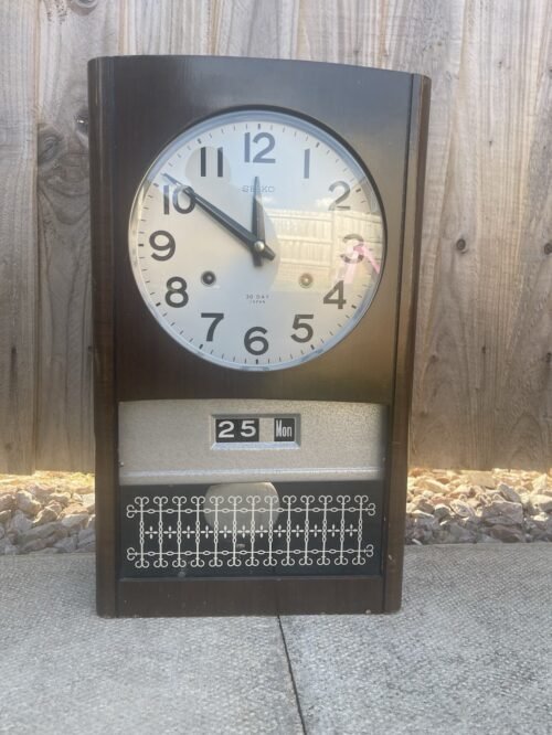 Seiko vintage 30 day Striking Day Date Calendar Wall Clock Japan