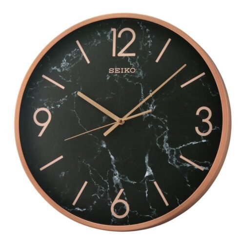 Seiko Wall Clock 16"Hx16"Wx1.8"D Analog RoundGlass/Metal Frame Decorative Indoor