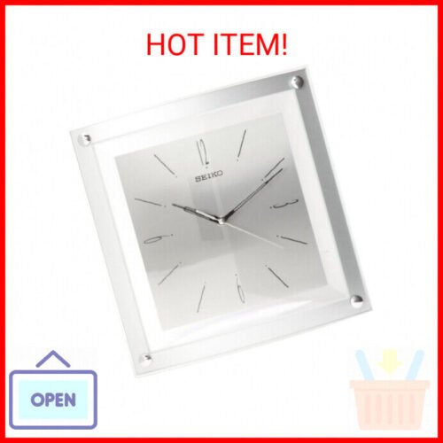 Seiko Wall Clock Quiet Sweep Second Hand Clock Silver-Tone Metallic Case