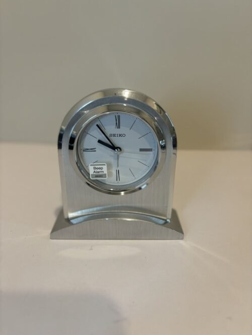 Seiko Westchester Executive Alarm Clock, Gray Analog, Quartz QHE163SLH No Box