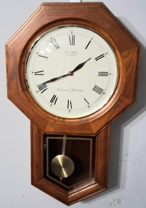 Seiko Westminster-Whittington Chiming Wall Clock Oak Case