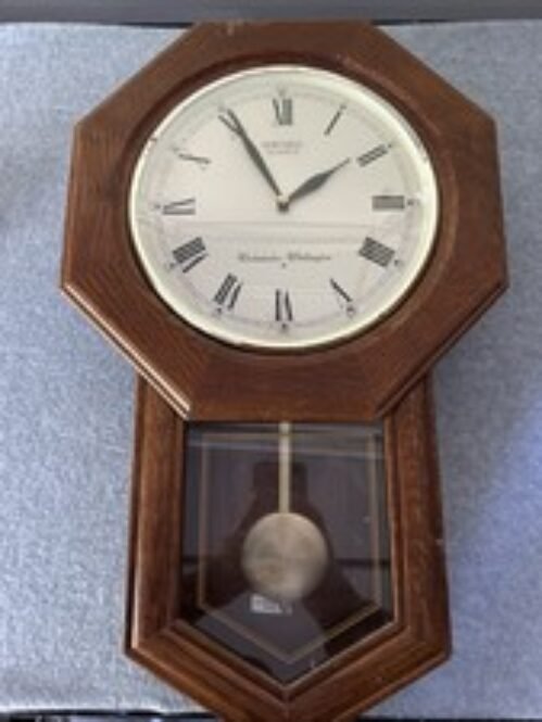 Seiko Westminster Whittington Quartz Wall Clock Wood Chime Pendulum Works Great