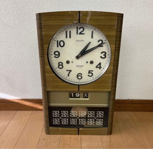 Seiko wooden Wall Clock Pendulum Clock 30day Retro Rare Japan Vintage