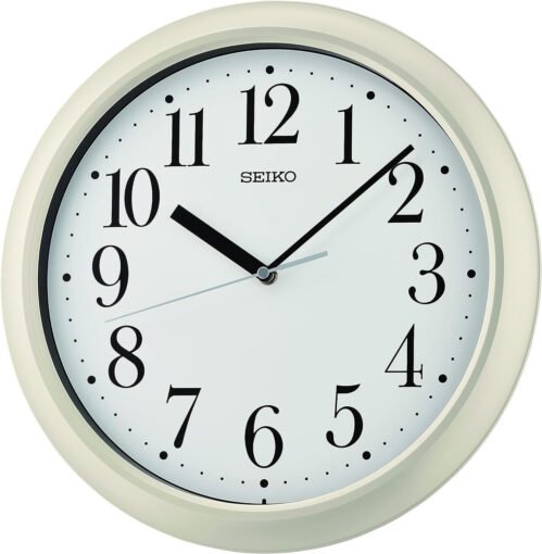 SEIKO Yori Wall Clock, Pearlized White