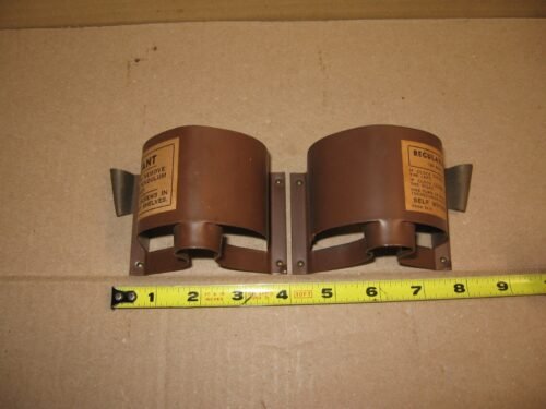 Self Winding Clock Western Union Railroad Clock Battery Brackets Holders (2)