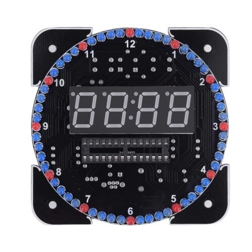 S erounder 4-Digit DIY Electronic Clock Kit LED Temperature Time Display Light C