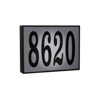 Serrano Extra-Extra-Large Galvanized Steel Black Lighted Address Plaque with LED Lights
