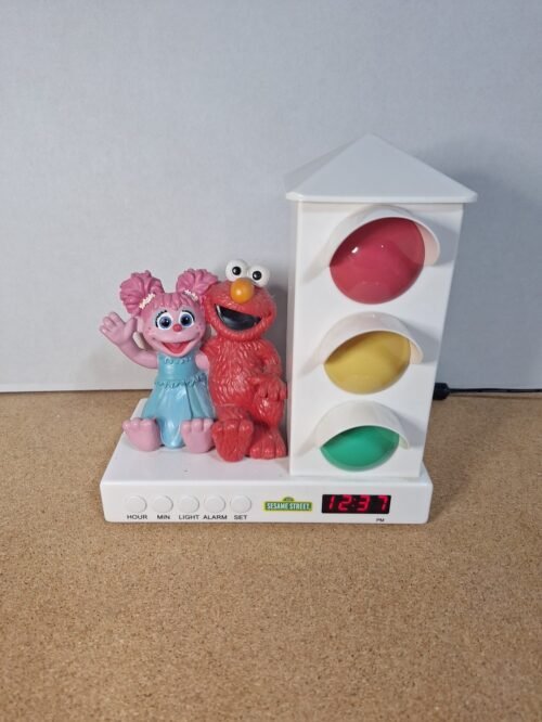 Sesame Street Elmo & Abby Stoplight Alarm Clock Tested & Working