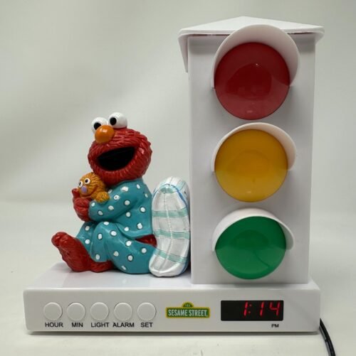 Sesame Street Elmo Traffic Stoplight Digital Alarm Clock With Light WORKS!