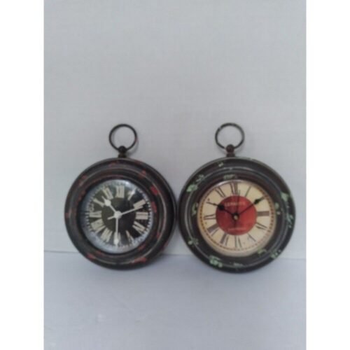 Set 2 Pocket Watch Wall Decor Vintage Style Round Clocks Home Accent