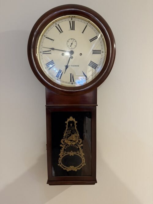 Seth Thomas # 1 Regulator Chiming Wall Clock With A Mahogany Case. Beautiful