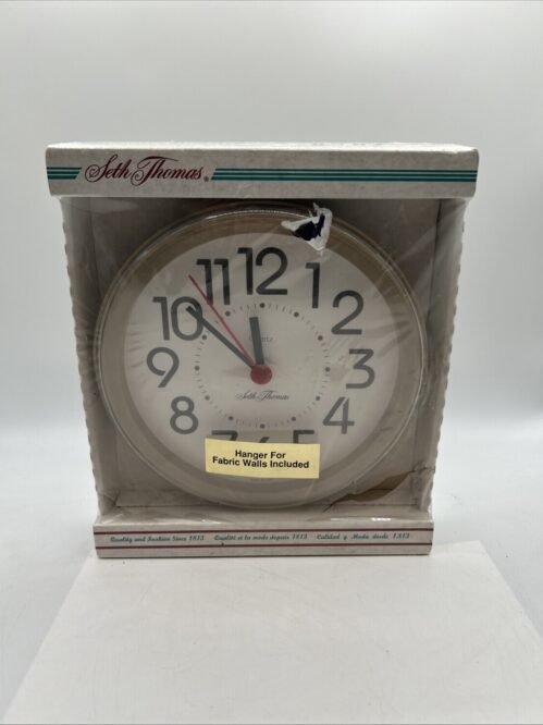 Seth Thomas Quartz Wall Round Clock White Face 8.5” NEW Package