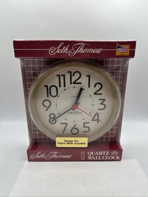 Seth Thomas Quartz Wall Round Clock White Face 8.5” NEW Package