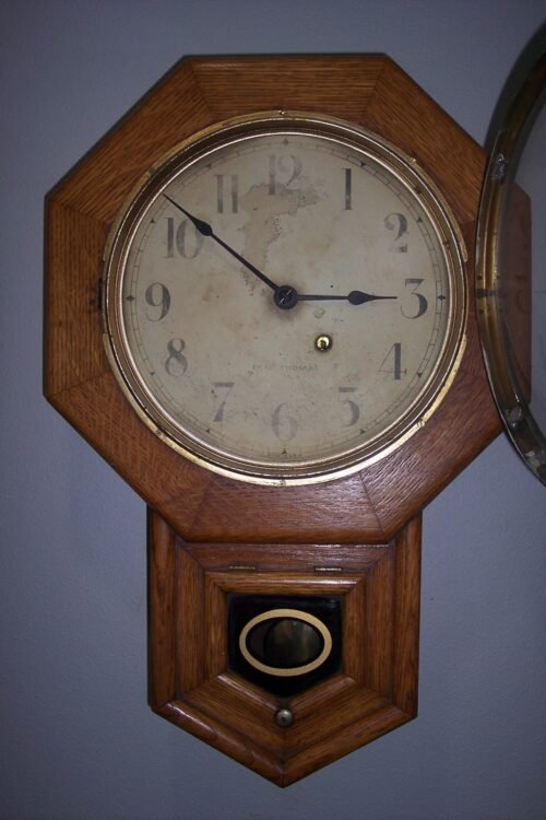 Seth Thomas Schoolhouse Regulator Wall Clock 8-Day - Movement Just Serviced