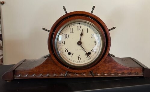 Seth Thomas Ship's Wheel Mantel Clock - Mechanical - Excellent Condition