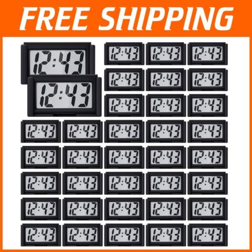 Set of 3 Mini Magnetic Digital Clocks - Compact Battery Operated Timepieces
