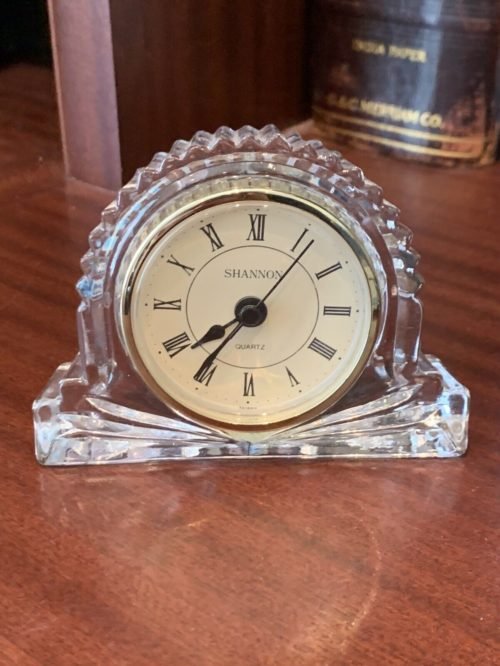 Shannon by Godinger Fine Crystal Emerald Clock With Quartz Movement - No.2668