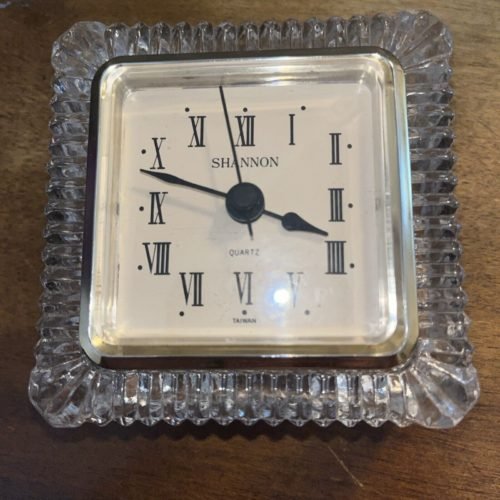 Shannon Crystal Desk Shelf Clock Battery Operated tested Works
