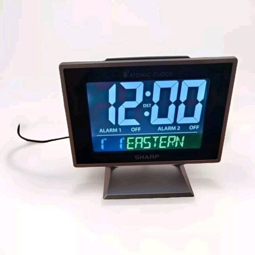 Sharp Atomic Alarm Clock Color Display Corded/Battery Model SPC 569 -Used