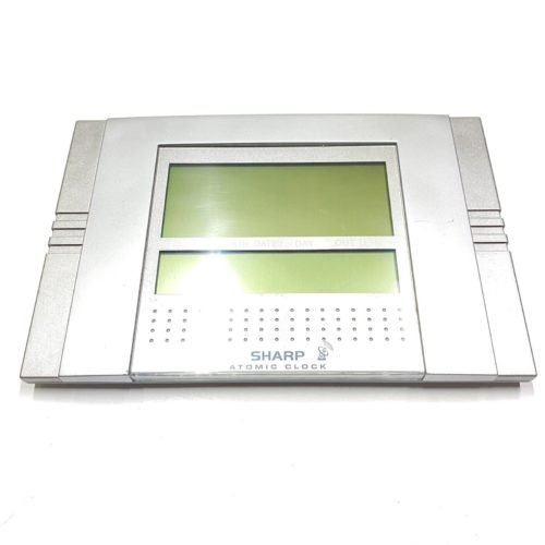 Sharp Atomic Clock Vision Impaired Large Digital Alarm Slim Nightstand Desktop