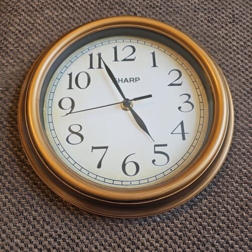 SHARP "Bronze Brushed" WALL CLOCK 9.25"W x 9.25"H x 1.57"D Home Decor Any Room