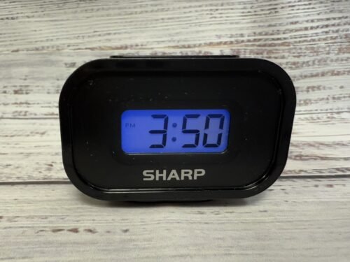 Sharp Digital Alarm Clock Ascending Alarm Blue Backlight SPC538 Travel