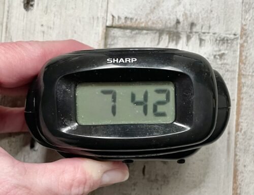 Sharp Digital Alarm Clock, Black, LCD Display, Battery Operated, Travel Clock