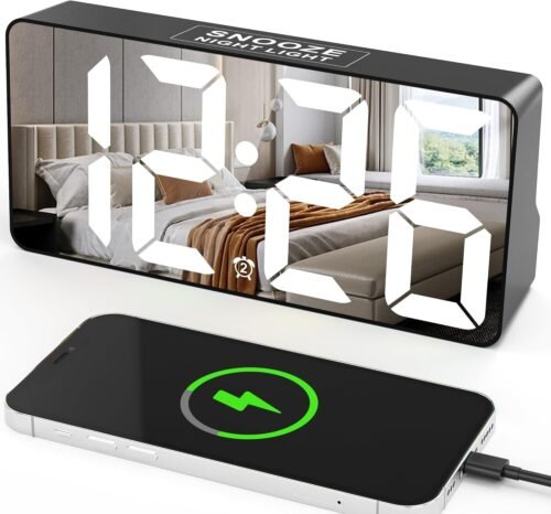 Sharp Electric Digital Alarm Clock LED Large Display Battery Backup Snooze