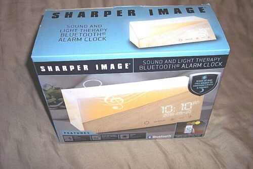 Sharper Image Alarm Clock Bluetooth Clock Night Light Nature Sounds Therapy $119