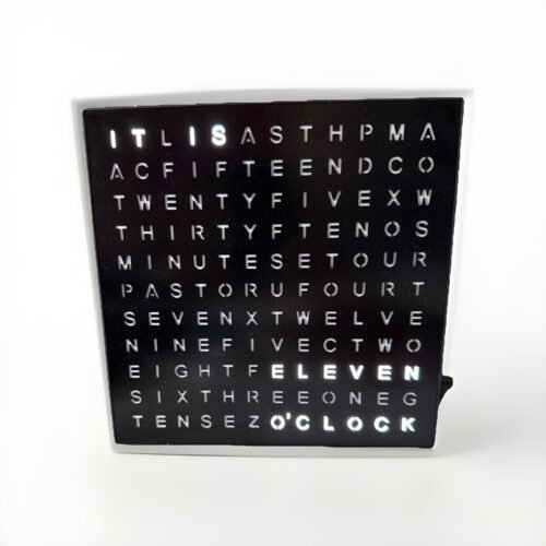 Sharper Image® LED Light-Up Word Clock, 7.75" Modern Design, Electronic Accent
