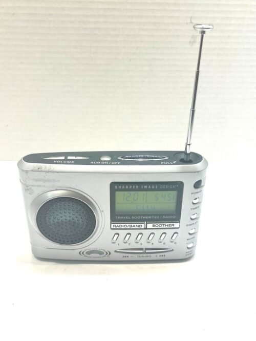 Sharper Image Travel Soother 20 Portable Alarm Clock Radio SI621 White Noise