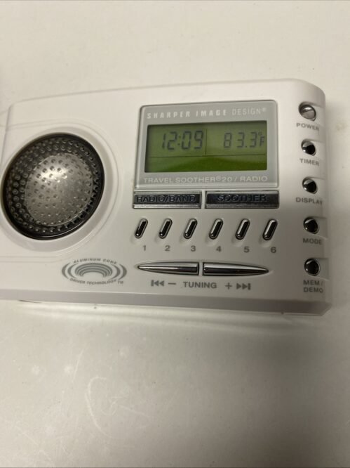 Sharper Image Travel Soother 20 Radio Alarm Clock SI721 Tested White J-1