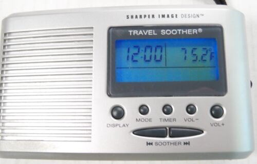 Sharper Image Travel Sound Soother 20 Model SI601 White Noise Alarm Clock, Date